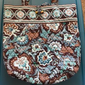 Brown and blue Vera tote